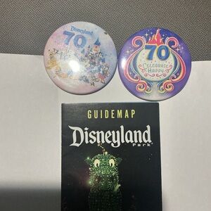 ONE COMPLETE SET OF TWO 2️⃣  70TH 
ANNIVERSARY MAPS AND ONE 1️⃣ 
BUTTON